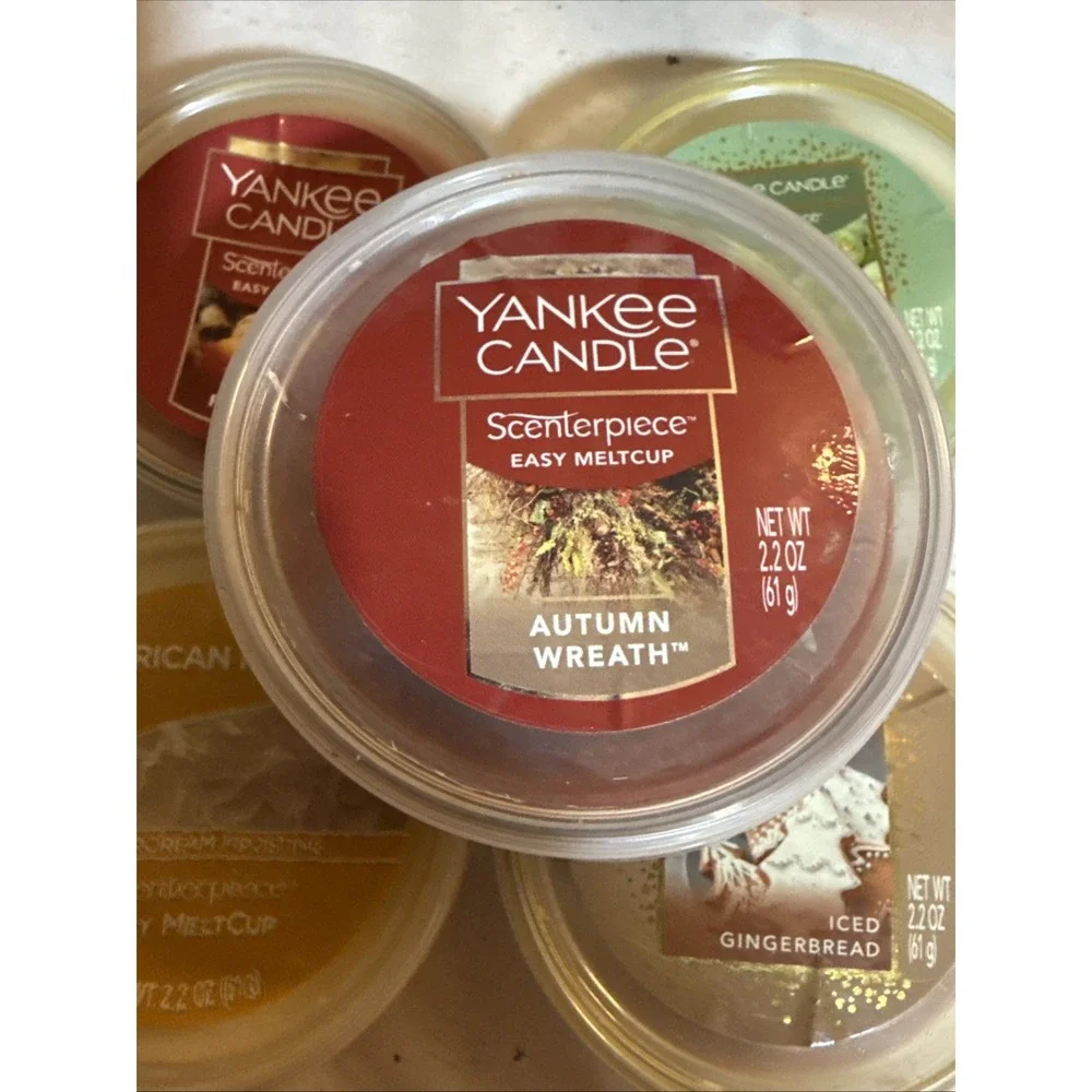 5 Yankee Candle Easy Scenterpiece Fall Autumn Smell Melt Cups 2.2 oz